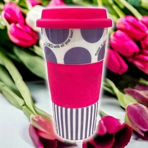 𝅺DEI Scripture Double Wall Ceramic Travel Mug with Silicone Top & Sleeve